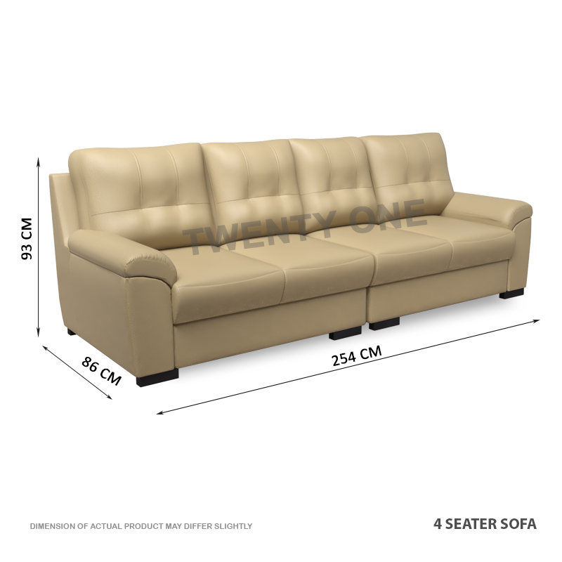 SKH N2136_4 SEATER HALF LEATHER SOFA 2B